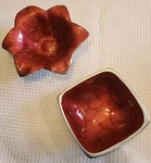 2 Julia Knight Pomegranate Color Bowls 5 In Wide Lily And 4 Square. Fixed Price $34.95.