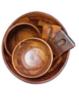 Lipper International Wooden Salad Bowl Set With Serving Forks - 4 Piece Acacia. Fixed Price $40.00.