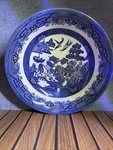 Churchill Blue Willow Serving Bowl 8.75" Round Vegetable Dish England. Fixed Price $18.00.