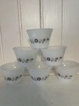 Set Of 6 Vintage Termocrisa Dynaware Custard Cups Milk Glass Brown Daisy Flower. Fixed Price $9.99.