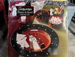 Certified International Jill Ankrom Hand Painted Platter & 3-BOWL Set-snowman. Fixed Price $56.21.