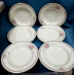 6 Replacement Mikasa Grande Ivory Rose Garden Soup Cereal Bowls Gold Trim 8.5". Fixed Price $39.99.