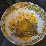 Michel Design Works Honey & Clover Melamine Bistro Bowl Floral Garden Bees. Fixed Price $28.00.