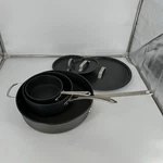 3-PAN Set Calphalon Commercial Aluminum W/ Lids 1QT 2.5QT Toledo Ohio. Fixed Price $79.99.