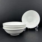 Sonoma Home Horizon White Cereal Bowls (4) Ringed Exterior Superior Condition. Fixed Price $27.71.