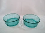 Arcoroc Glass Bowl Teal Green Blue France Set Of 2 #18-B9. Fixed Price $11.95.