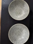Denby Grey Halo Speckle 6.5 Stoneware Cereal Soup Bowl England Set Of 2. Fixed Price $29.99.