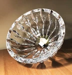 10" Stunning Heavy Full Lead Crystal Clear Equinox Bowl Centerpiece Reed Barton. Fixed Price $130.00.