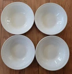 Set Of 4 Totally Today 7.75" Soup Cereal Salad White Embossed Bowls TTO7. Fixed Price $16.99.