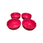 Pioneer Woman Red Dessert Bowls Set Of Scalloped Stoneware 4.5 X 2 In. Fixed Price $24.99.