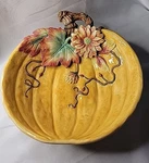 Fitz & Floyd Harvest Heritage Pumpkin Bowl Large Thanksgiving Fall Decor. Fixed Price $29.99.