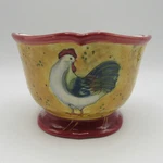 Patchwork Rooster By Certified International/susan Winget Ice Cream Dish Yellow. Fixed Price $19.77.