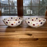 Pampered Chef Simple Additions (2) Cereal Soup Bowls Dots 6 Euc Retired. Fixed Price $28.00.