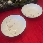 Pair Mikasa Rosina 9.25" Round Vegetable Serving Bowls Pink Rose Pattern #8296. Fixed Price $16.99.