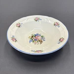 Perugino Round Serving Bowl 9 1/8" Floral Blue Trim PNO3 Stoneware. Fixed Price $9.09.
