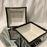 Zebra Earthenware Bowl Roscher & Co. 6.25 Square Black White - Set Of. Fixed Price $14.95.
