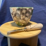 Pfaltzgraff Parisian Fruit Ceramic Dip Bowl & Spreader Set. Fixed Price $10.00.