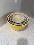 Vintage Set Of 5 Crate & Barrel Ceramic Addison Mixing Nesting Bowls Colorful. Fixed Price $79.99.