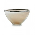 Arte Italica Splendore Deep Serving Bowl - Italian Glass And Pewter. Fixed Price $167.77.