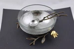 Michael Aram Pomegranate Glass Bowl With Spoon - New. Fixed Price $150.00.