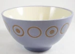 Pier 1 Cosmos Coupe Cereal Bowl, Lavender With Tan Circles, Stoneware. Fixed Price $9.34.