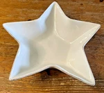 Pottery Barn Star Bowl 9" Retired Serving Piece Holiday Appetizer Dessert White. Fixed Price $12.99.