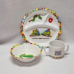 The Very Hungry Caterpillar Childrens Divided Plate Bowl & Cup Set By Eric Carle. Fixed Price $29.99.