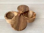 Berard Salt & Pepper Cellar Keeper Double Bowl Olive Wood Williams Sonoma France. Fixed Price $21.99.