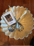 Julia Knight Peony Salad Bowl And Serving Utensils. Fixed Price $60.00.