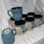 American Atelier Delilah Stoneware Set 8 Coffee Cups. Fixed Price $12.00.