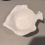 Crate And Barrel White Fish Bowl Porcelain Trinket Container. Fixed Price $18.00.