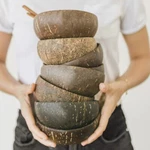Summer 12-15CM Natural Coconut Bowl Wooden Tableware Spoon Set Kitchen Item. Fixed Price $11.36.