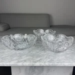 Set Of 3 Antique American Brilliant Cut Glass Crystal Bowls 8/8/10" Saw Tooth. Fixed Price $119.00.