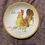 Williams Sonoma Chicken Rooster French Script 5.5 Dipping Bowl Discontinued. Fixed Price $24.50.