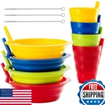 Plaskidy Cereal Bowls W/straws & Kids Cups Set Of 4 Plastic Bpa-free. Fixed Price $20.79.