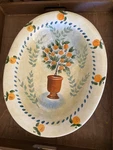 Sakura Oval Serving Bowl Topiary Oranges By Gracey Knight 14X 11. Fixed Price $18.00.