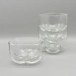 Set Of Arte Murano Icet Textured Clear Glass Square Lobed 4" Bowls Venezuela. Fixed Price $37.50.