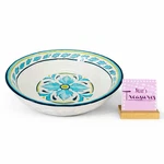 Bobby Flay Floral Turquoise White Large Round Melamine 13.5" X 2.5 Serving Bowl. Fixed Price $23.79.