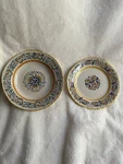 Meridiana Ceramiche Set: 1 Soup Bowl & Salad Plate Floral Painted Italy MC62. Fixed Price $31.50.