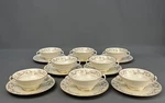8 Franciscan Woodside Footed Cream Soup Bowl & Saucer Sets: Mint. Fixed Price $149.99.