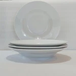 Crate And Barrel Pasta Bowls 12" Restaurant White Serving Individual Rim Set 4. Fixed Price $59.99.