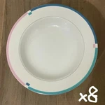 Mikasa Jet Set L5543 Multicolor China Rimmed Soup/salad Bowls, Of 8. Fixed Price $45.00.
