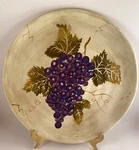 Linens & Things Cabernet Purple Grapes 11 " Dinner Plate W/tag Hand Painted. Fixed Price $7.00.