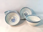Asian Rice Bowl Set Of Jindezhen Eyes Blue White Flower Basket Soup 4.5". Fixed Price $25.98.
