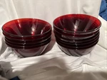 Mcm Arcoroc France 5" Ruby Red Glass Dessert Cereal Parfait Party Bowl Set Of 11. Fixed Price $60.00.