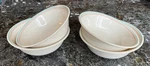 4- Corelle Forever Yours Soup / Cereal Bowls Beige With Pink & Blue Stripes. Fixed Price $24.99.