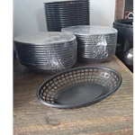 16 Plastic Restaurant Serving Baskets Black Bulk Lot Food Service Tableware. Fixed Price $16.00.
