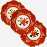 Pioneer Woman Stoneware Dessert Plate Set 3PC Winter Bouquet Floral Border. Fixed Price $23.69.