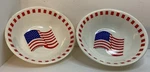 2 Vintage American Flag Melamine Ware Bowls "america The Beautiful" Vgc. Fixed Price $22.45.