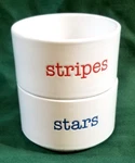 2 Stars & Stripes Dessert Ice Cream Bowls 3.5" Patriotic Americana Desk Trinkets. Fixed Price $14.95.